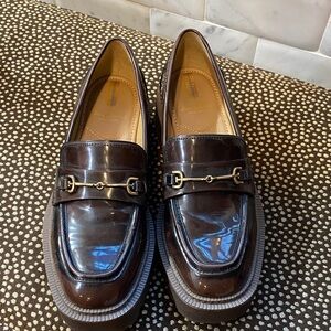 Sam Edelman Dark Brown Patent Loafers